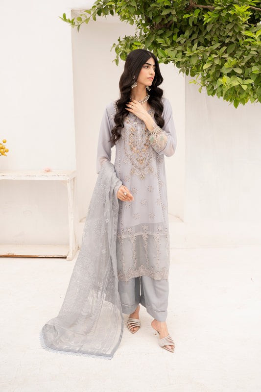 Grey Glamor | 3 Pieces Chiffon