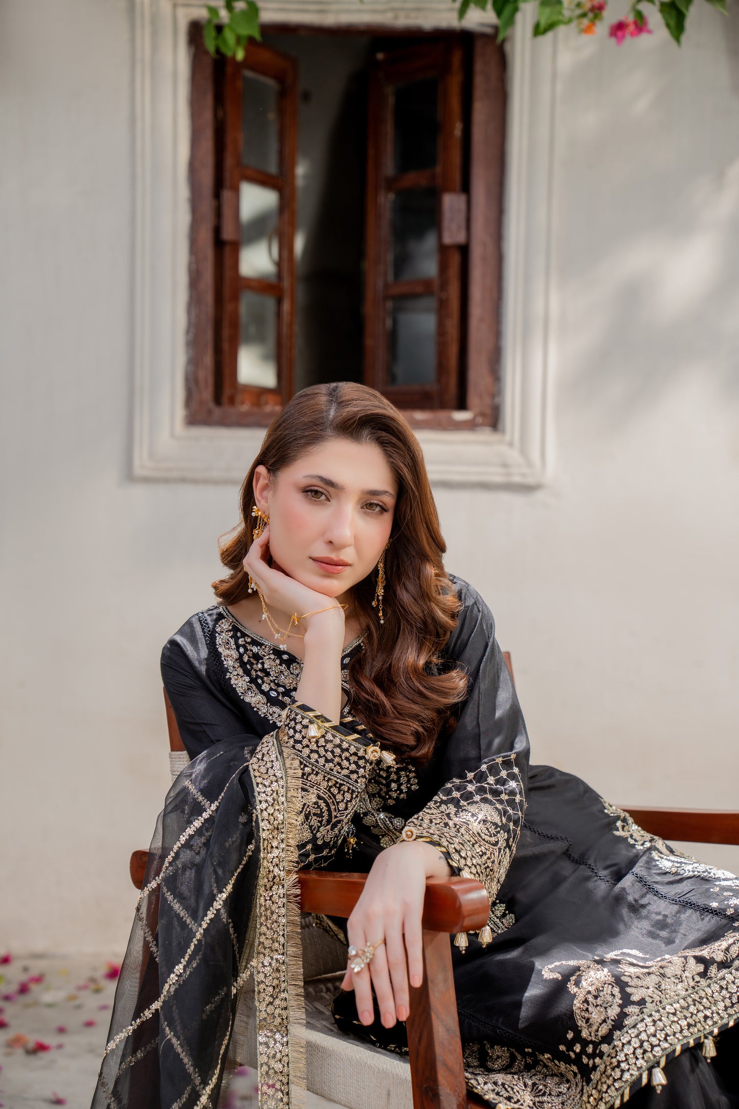 Anabia - 3pcs Chiffon Kurta set