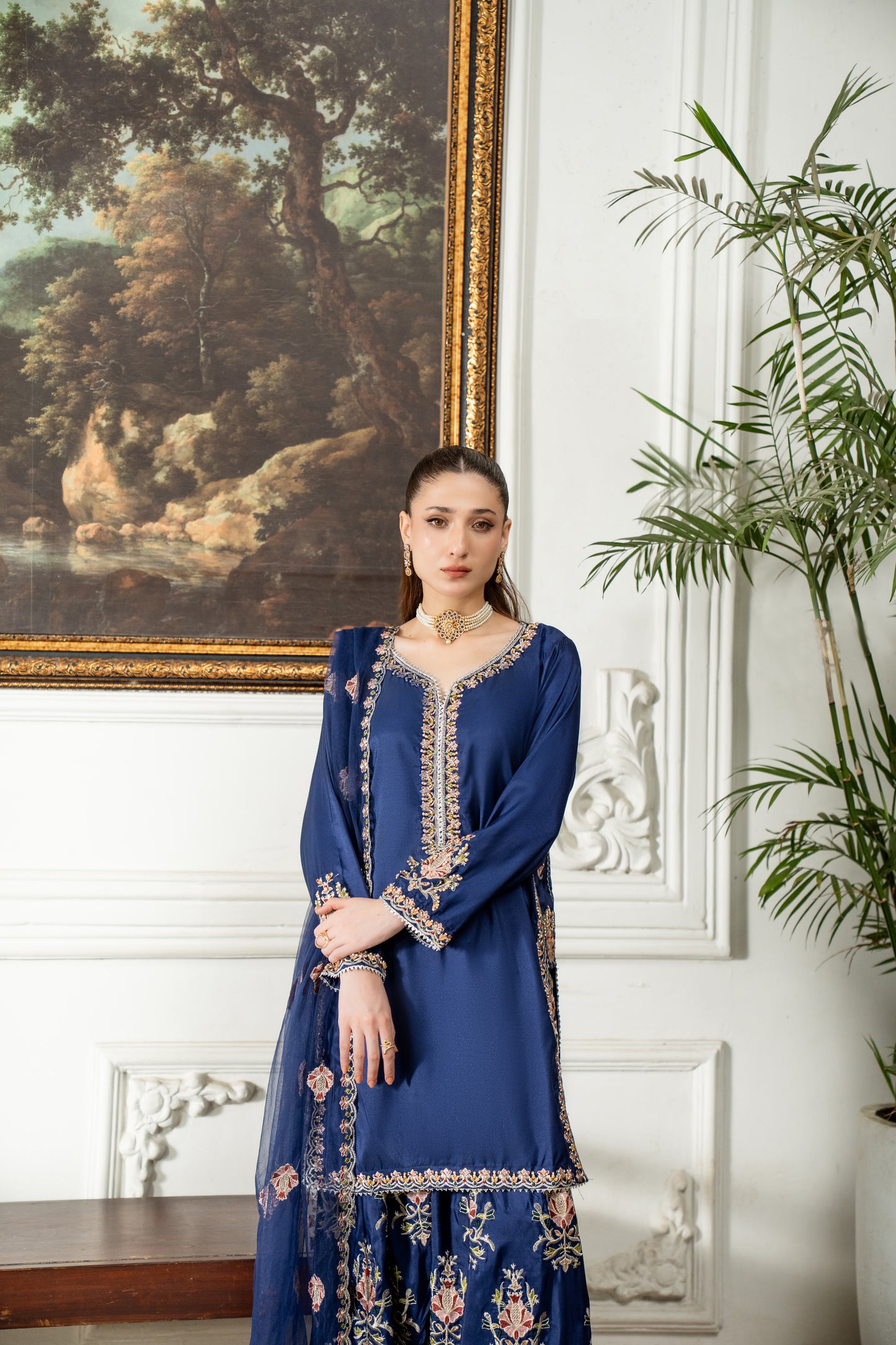 Blue Farshi Affair - 3pcs Silk Kurta Set