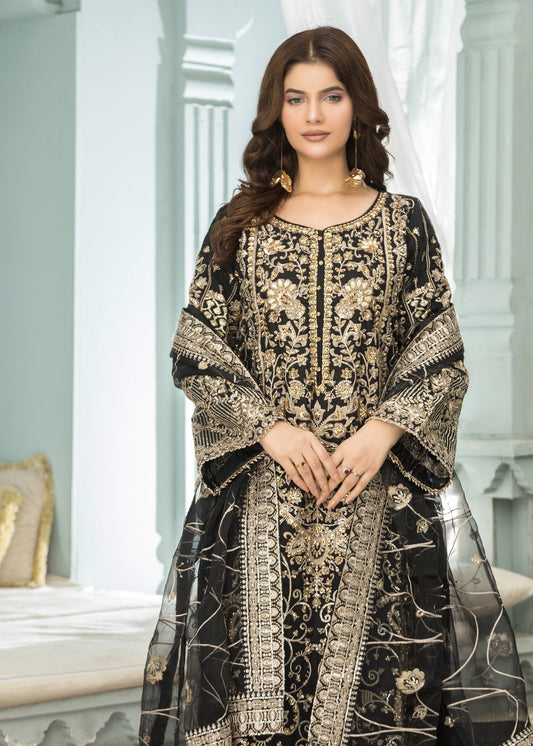 Chandani Black | 3pcs Organza
