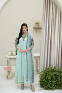 Rose Radiance Aqua - 3 Piece Chiffon