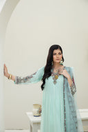 Rose Radiance Aqua - 3 Piece Chiffon