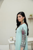 Rose Radiance Aqua - 3 Piece Chiffon