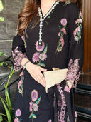 Zaib Black- 3pc Chiffon