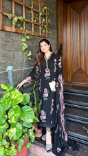 Zaib Black- 3pc Chiffon