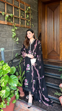 Zaib Black- 3pc Chiffon