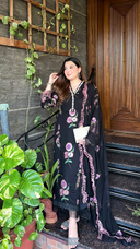 Zaib Black- 3pc Chiffon