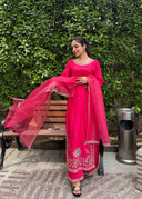Pretty Pink Affair - 3pcs Silk Kurta Set