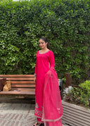 Pretty Pink Affair - 3pcs Silk Kurta Set