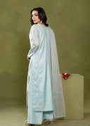 Ethereal Ice Blue – Luxury Embroidered 3-Piece Suit