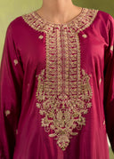 Ruby Magenta – Luxury Embroidered 3-Piece Suit