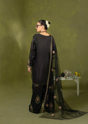 Midnight Black – Luxury Embroidered 3-Piece Suit