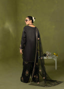 Midnight Black – Luxury Embroidered 3-Piece Suit