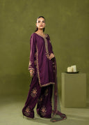 Royal Plum – Luxury Embroidered 3-Piece Suit