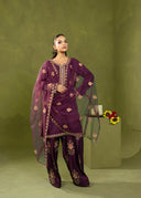 Royal Plum – Luxury Embroidered 3-Piece Suit