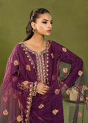Royal Plum – Luxury Embroidered 3-Piece Suit