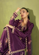 Royal Plum – Luxury Embroidered 3-Piece Suit