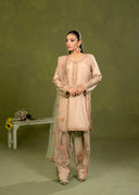 Champagne Beige – Luxury Embroidered 3-Piece Suit