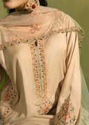 Champagne Beige – Luxury Embroidered 3-Piece Suit