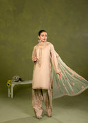 Champagne Beige – Luxury Embroidered 3-Piece Suit