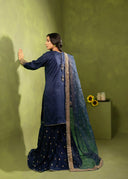 Royal Navy – Luxury Embroidered 3-Piece Gharara Suit