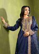 Royal Navy – Luxury Embroidered 3-Piece Gharara Suit