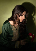 Emerald Green – Embroidered 3-Piece Festive Suit