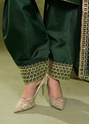 Emerald Green – Embroidered 3-Piece Festive Suit