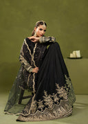 Midnight Black – Heavy Embroidered 3-Piece Festive Suit