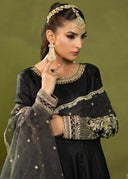 Midnight Black – Heavy Embroidered 3-Piece Festive Suit