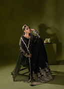 Midnight Black – Heavy Embroidered 3-Piece Festive Suit