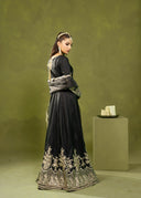 Midnight Black – Heavy Embroidered 3-Piece Festive Suit