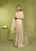 Champagne Beige – Embroidered 3-Piece Festive Suit