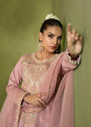 Blush Pink – Embroidered 3-Piece Festive Suit