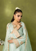 Ice Blue – Embroidered 3-Piece Festive Suit