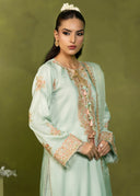 Ice Blue – Embroidered 3-Piece Festive Suit