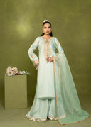 Ice Blue – Embroidered 3-Piece Festive Suit