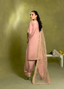 Dusty Rose – Embroidered 3-Piece Festive Suit