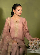 Dusty Rose – Embroidered 3-Piece Festive Suit