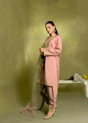 Dusty Rose – Embroidered 3-Piece Festive Suit