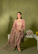 Dusty Rose – Embroidered 3-Piece Festive Suit