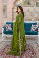 Lustrous Legacy Green - 3 Piece Chiffon & Organza