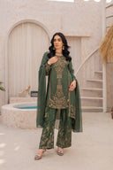 Tail Treasure Green - 3 Piece Chiffon