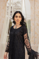 Black Beauty - 3 Piece Embroidered Net