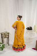 Gulnar Mustard - 3 Piece Chiffon Sharara Set
