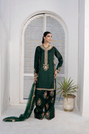 Farshi Luxe Green - 3 Piece Silk
