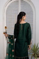 Farshi Luxe Green - 3 Piece Silk