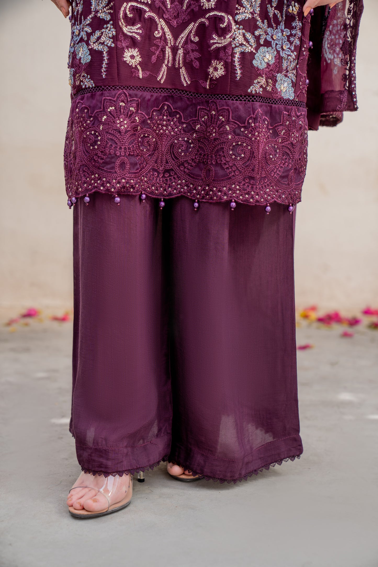 Alyrah - 3pcs Chiffon Kurta Set