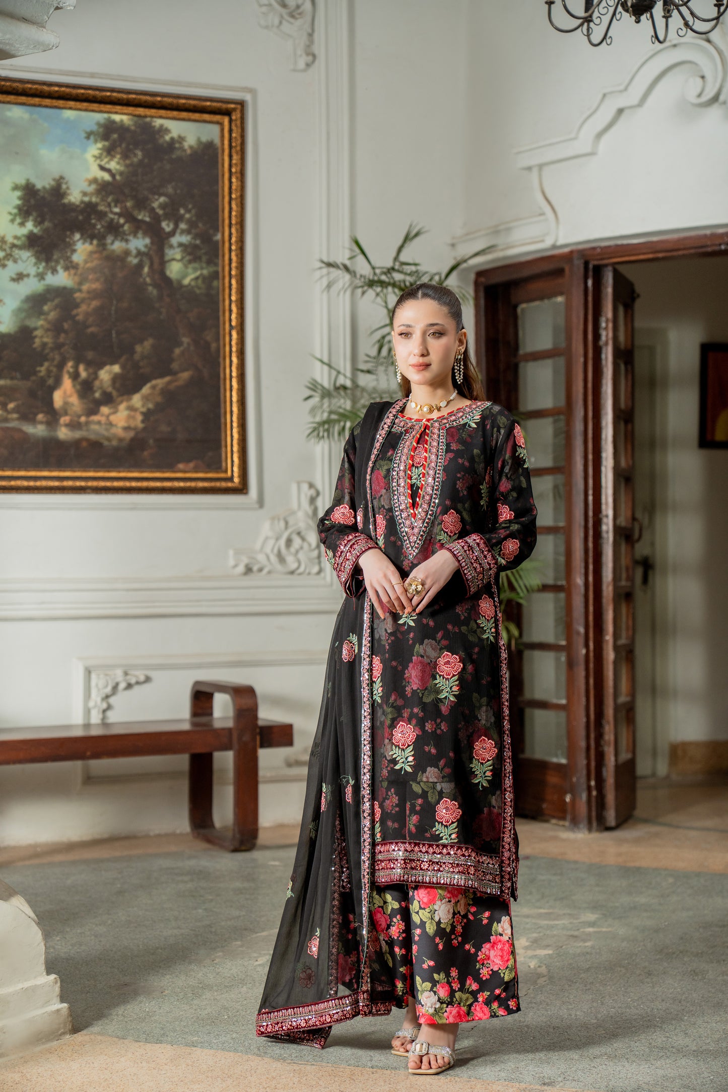 Mawra - 3pcs Chiffon & Silk Formal