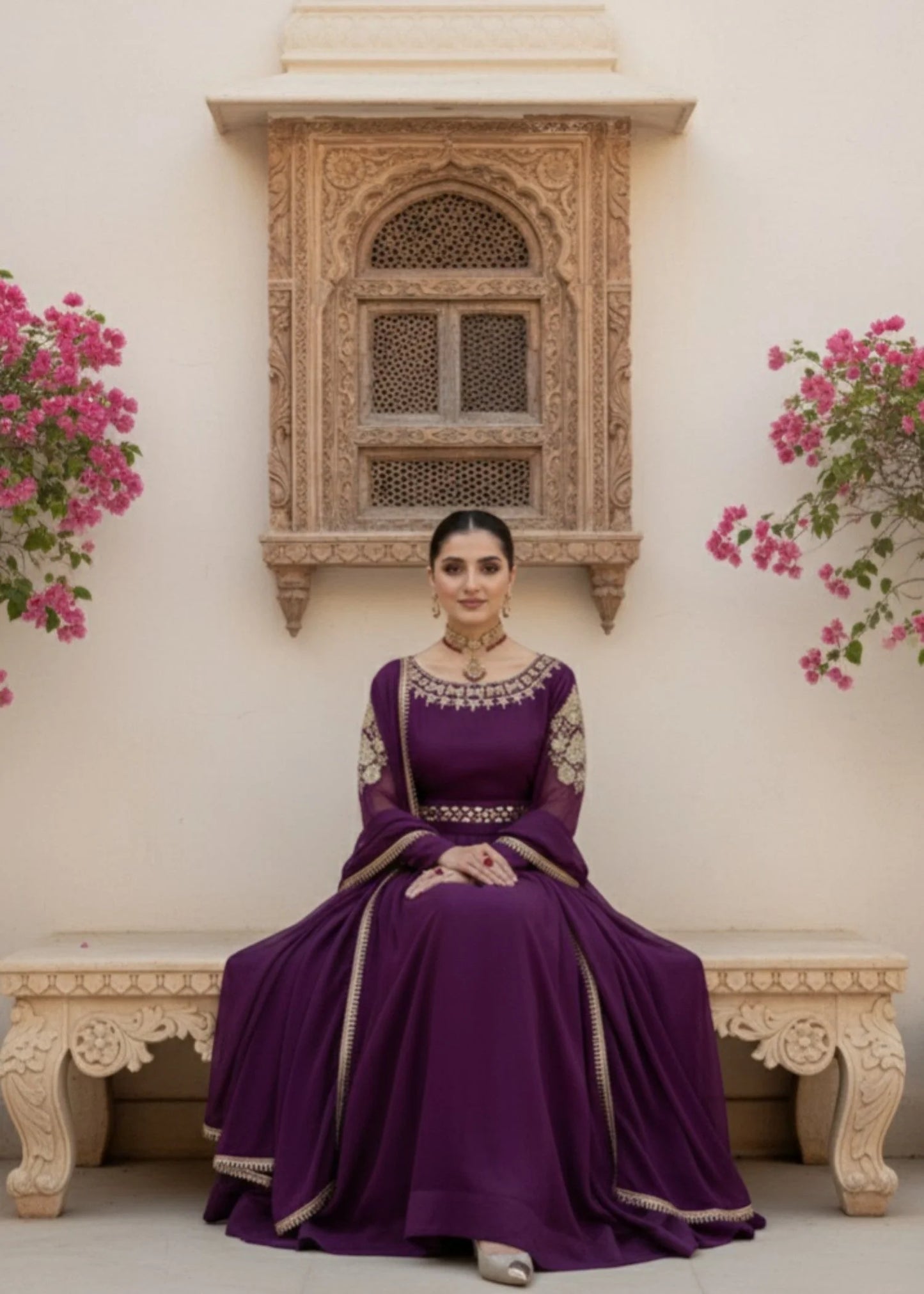Blissful Purple - 3pc Polyester Chiffon